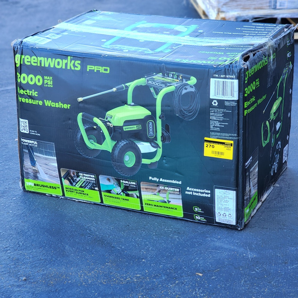 3000 PSI 2.0 GPM Cold Water Electric Pressure Washer 3000 PSI 2.0 GPM Cold Water Electric Pressure Washer